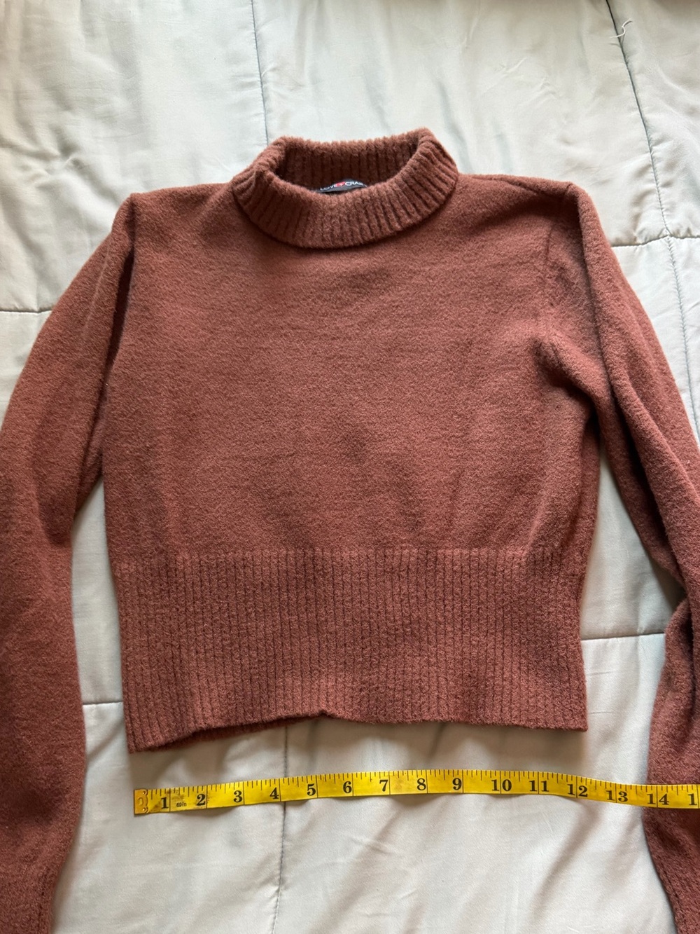Cropped Mock Neck Women's Sweater